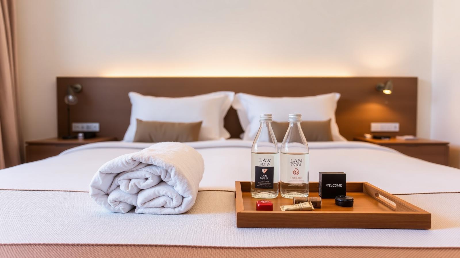 Crisp white hotel linen being prepared in a Dubai short-let apartment