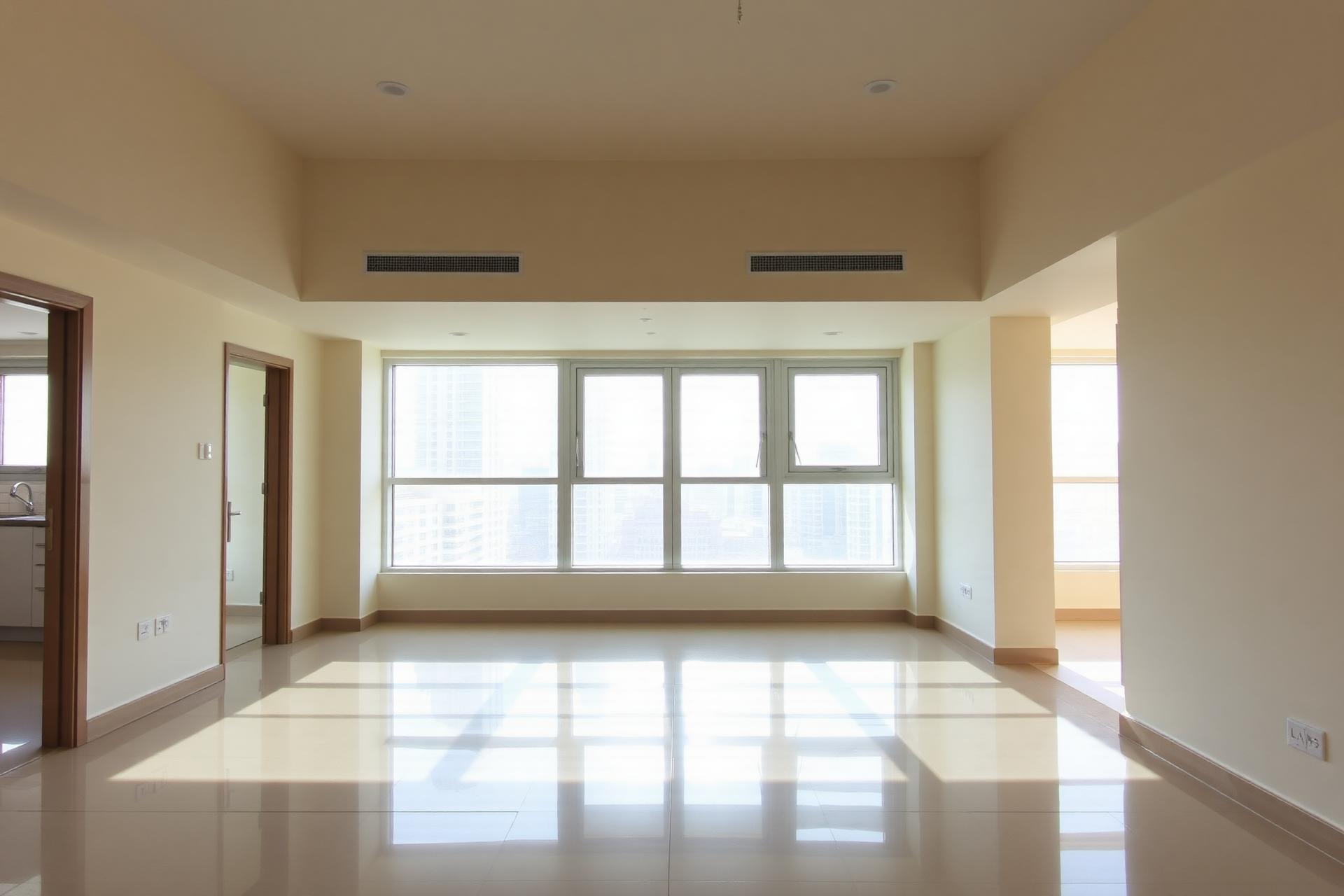 Freshly cleaned empty Dubai apartment ready for handover